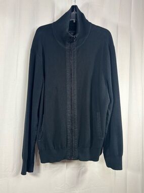 EUC RAG&BONE Men's Black Full-Zip Oversized Ribbed Sweater Jacket Size L